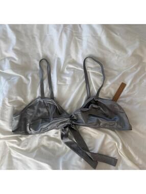 Skims woven shine front scrunch satin bralette nwt size 3XL